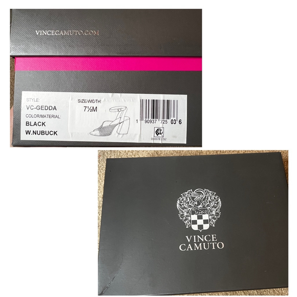 New Women's Vince Camuto Gedda Heels Size 7.5M Black Nubuck - Picture 2 of 12